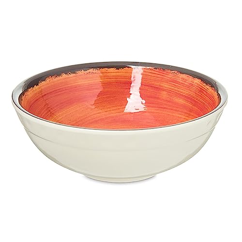 Carlisle FoodService Products 17 Oz Melamine Small Bowl – 6" Commercial Serving Bowl for Restaurants Use – Pottery Style Round Dish, Soup Side Dish, Fireball Red, (Pack of 12)