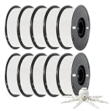 Kingroon PLA 3D Printer Filament,10 Rolls, Dimensional Accuracy +/- 0.02 mm, 10kg Spool(22lbs), 1.75 mm，White