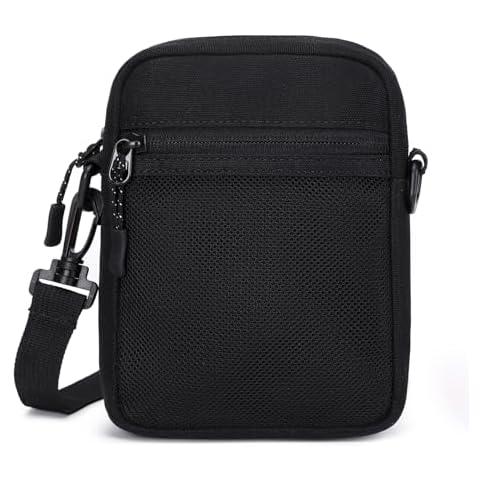 El-fmly Small Cross-body Sling Bags for Men Women, Mini Messenger Bag Shoulder Pouch for Daily Use (Black) Cover