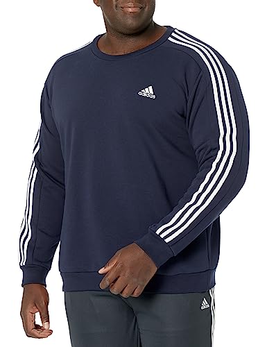 adidas Men's Essentials Fleece 3-Stripes Sweatshirt, Ink
