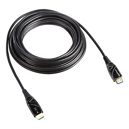 Amazon Basics HDMI Fiber Optic Cable with Gold Plated Connectors, 18Gbps High-Speed, 4K@60Hz, 2160p, 48-Bit Color, Ethernet Ready, Ultra Thin, 30 feet, Black by Amazon Basics - Image 3