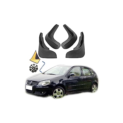 YLOXFW Car Mudguard Mud Flaps for VW Polo 2004-2023 Molded Custom Front and Rear Mudflaps Splash Guards Fender Flares Kit 4-PC Auto Accessories,Send 1 Car Wash Towel,2004~2010