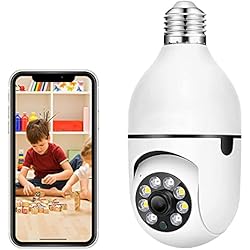 TOBILE Cámara de Bombilla, 360 Grados WiFi Cámara de Seguridad panorámica HD, cámara de vigilancia de cúpula con detección de Movimiento y conversación bidirecciónal para la Seguridad en el hogar