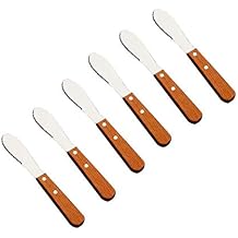 Stainless Steel Butter Knives Set of 6 Wood Handle Butter Spreader Server for Breakfast Spreads Cheese Condiments Spreading