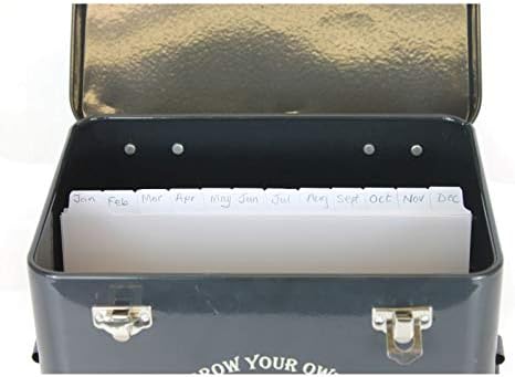 Gardening Naturally 12 Plain Seed Tin Dividers Organise Your Seeds By Month Or By Type - TIN NOT INCLUDED