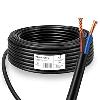 PremiumX Schlauchleitung H05VV-F 2x2,5 mm² - Flexible PVC Anschlussleitung für Elektroanschlüsse im Innenbereich - 50 Meter – Ansicht 1
