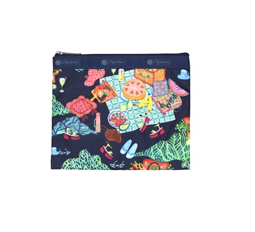 Lesportsac Painted Picnic Deluxe Everyday Crossbody Bag + Cosmetic Bag, Style 7507/Color E539, Endless Summer Fun, Vibrant Colorful Picnic, Sunkissed Fruits, Sweet Treats, Relaxing Alfresco #TOP1