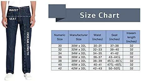 ERSDGG Men's Straight Leg Stretch Jeans Cotton Comfort Denim Pants, Classic Basic 5-Pocket Jean (30W / 32L, Dark Blue)
