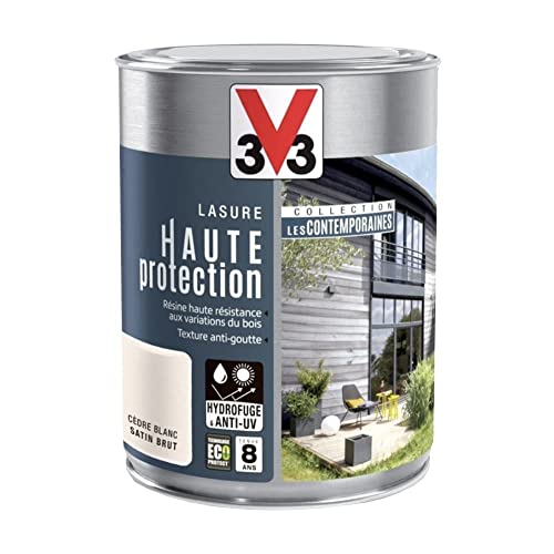 V33 Lasure HP Les contemporaines 8 Ans cèdre Blanc satiné 1 l