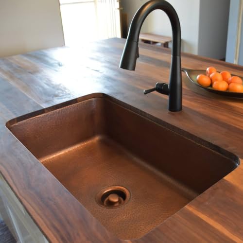 Sinkology Orwell 30 in Copper Undermount Kitchen Sink, Single Bowl