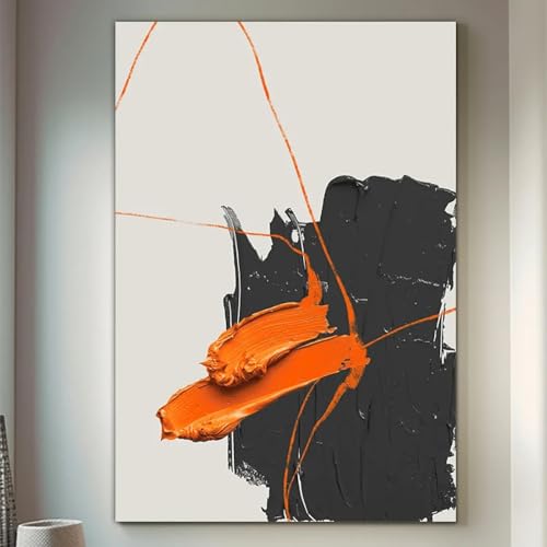 Affiche abstraite orange 20x30cm pour raviver mur blanc salon