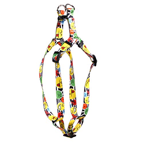Image of Yellow Dog Design Smiles Step-in Dog Harness-Size Medium-3 /4 Wide and fits Chest Circumference of 15 to 25 inch