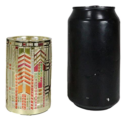 Ebros Gift Frank Lloyd Wright Flw Architecture Reproduction Dana Thomas House Autumn Sumac Brass Votive Candle Holder Tea Light Decor Modern Aesthetic Geometry Candleholder Accent Decorative #TOP6