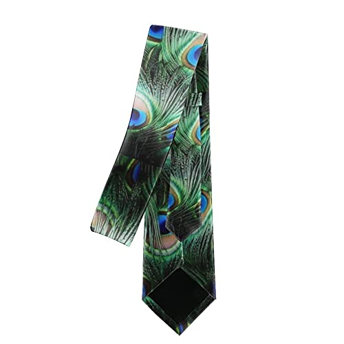 Men Novelty Neckties Slim For Green Peacock Art Paisley Necktie For Wedding, Dinner Party, Groomsmen, Formal Neckties, Regular Tie 3D Prints #TOP3