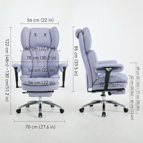 Image of Efomao Big & Tall Desk Chair, Wide Executive Office Chair with Footrest Purple