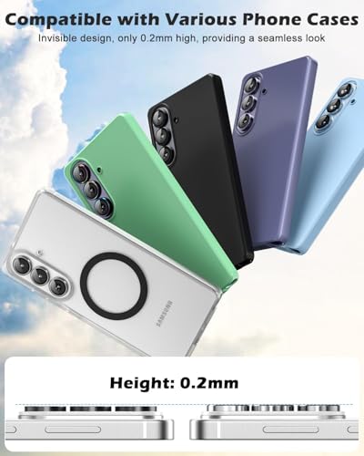 Image of ZARALA Camera Lens Frame Glass Compatible with Samsung Galaxy S26 /S26+Plus Camera Lens Protector - [Keep Original Shooting] Shatterproof 9H Tempered Glass Screen Metal Ring Cover,Anti-Fingerprint,Anti-Scratch,Case Friendly,Titanium Silver