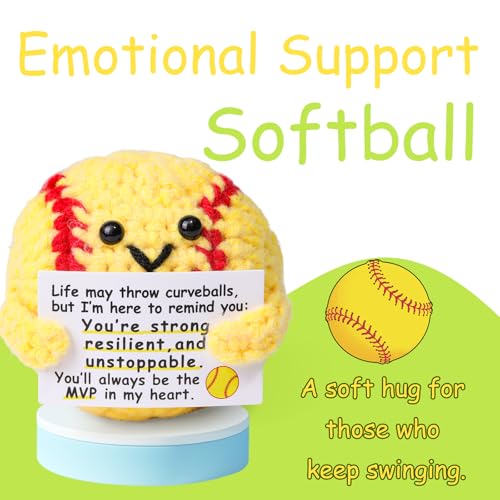 image for Rimvoe Emotional Support Softball Crochet, Softball Gifts for Lovers P