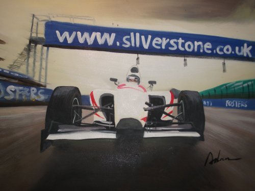 Peinture à l'huile de circuit F1 pour décorer un bureau de passionné