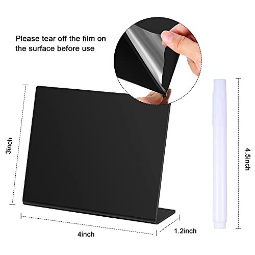 Outus 12 Pieces Mini Chalkboard Table Tent Sign Chalkboard Buffet Tags Chalkboard Food Label Sign With 2 Pieces Erasable Chalk Marker For Weddings Birthday Parties Food Table Tents (Black) #TOP1