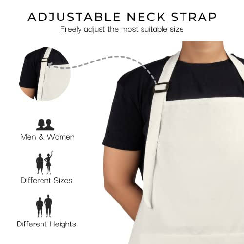 Rajrang Bringing Rajasthan To You Chef Apron For Women Men With Pockets Cotton Kitchen Cooking Long Aprons Off White #TOP2