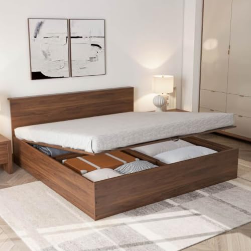 Wakefit Bed | 1 Yr Warranty | King Size Bed, Comes with Hydraulic Storage, Noise-Free, Density: 680–750 kg/m³, Termite & Borer Resistant, Fits Mattresses Up to 8 Inches(Taurus78 x 72-Columbian Walnut)