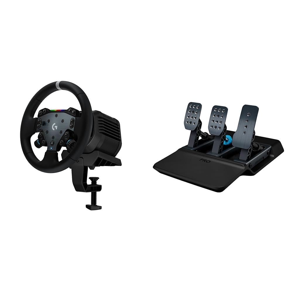 Logitech G RS50 Racing Wheel System – 8Nm Direct Drive Base, RS Wheel Hub with 13 Buttons, 11 inch Round Wheel PRO Racing Pedals – 100kg Load Cell, Modular Design, for PS5/PS4/PC – Black