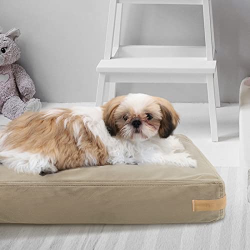 Mestuel Dog Bed All Weather, Waterproof Non Slip Dog Bed For Medium Small Dogs Cats,Pet Sleeping Mattress Bed With Washable Cover,Superior Cotton Dog Bed Anti Anxiety - 22.4'' X 16.5'' X 3.9'' #TOP6