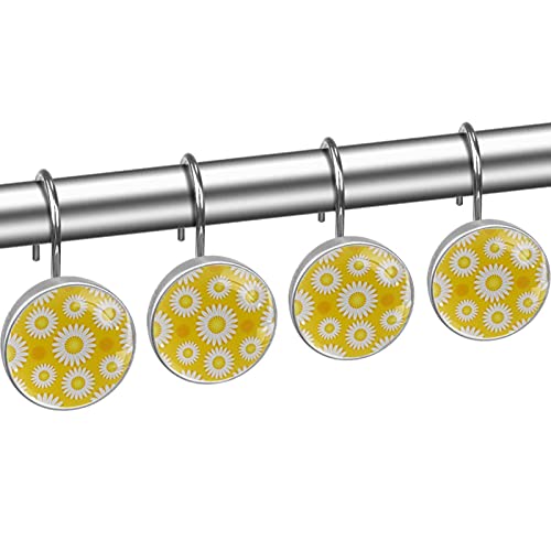Crochets pour rideau de douche en acier inoxydable durable jaune