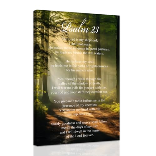ZXHYWYM Psalm 23 Canvas Wall Art