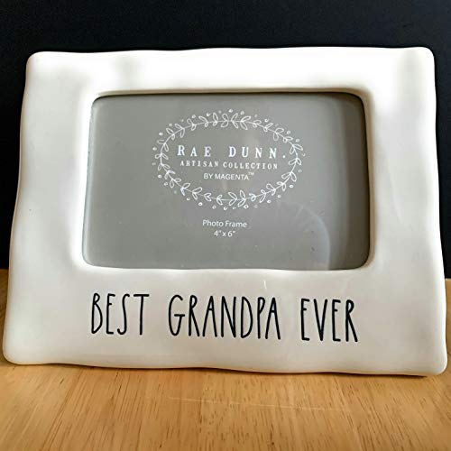 Rae Dunn Best Grandpa Ever Photot Frame - Ceramic - Very Rare! #TOP15