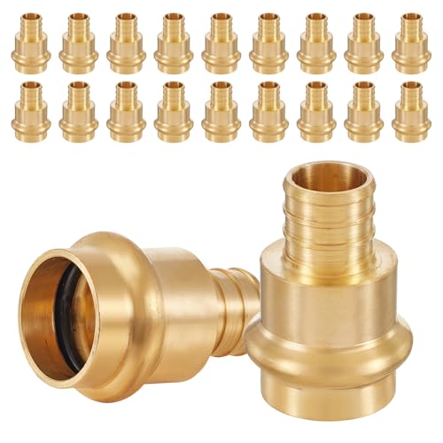 20 Piece EFIELD 3/4" Copper Press x 3/4" PEX Crimp Coupling Brass Adapters