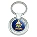 Kansas State Flag Keychain Classy Round Chrome Plated Metal
