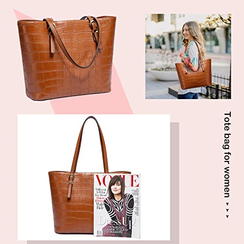 Montana West Handbags Crocodile Pattern Purses For Women Tote Bag Top-Handle Pu Leather Shoulder Bags B2B-Mwc-027Br #TOP4