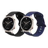 kwmobile 2X Sportarmband kompatibel mit Huawei Watch GT3 42mm / GT2 42mm / GT3 Pro 43mm - TPU Silikon Armband Set für Fitnesstracker - Größe S Schwarz Lavendelgrau - 14-19,8 cm Innenmaße