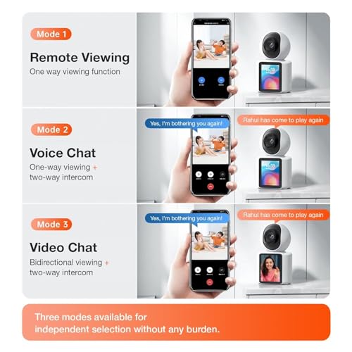 Image of Camate Video Call 3MP (5 /2.4 Ghz Dual Band WiFi) Full HD CCTV Camera, Two Way Audio & Video Talk, Motion Detection, Color Night Vision, Baby & Pet Monitor, Supports 256GB SD Card