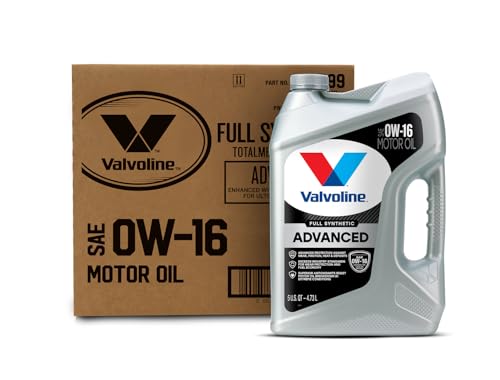 Valvoline Advanced Full Synthetic SAE 0W-16 Motor Oil 5 QT, Case of 3