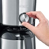 SEVERIN Kaffeemaschine "TypeSwitch" mit Thermokanne, AromaSwitch zur Wahl zwischen 2 Brühprofilen, Kaffeeautomat für bis zu 10 Tassen, 1.000W, Edelstahl-gebürstet-schwarz, KA 4845 – Ansicht 5