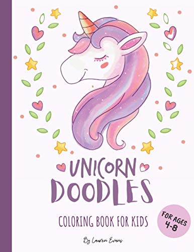 Unicorn Doodles - Coloring Book For Kids: Coloring Pages & Sketchbook - 2 in 1: For Kids Ages 4-8