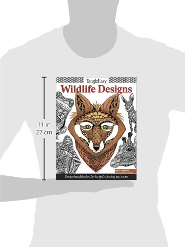 Tangleeasy Wildlife Designs: Design Templates For Zentangle (R), Coloring, And More (Design Originals) Tangle, Pattern, & Color Animal Designs Like A Llama, Tiger, Lion, Kangaroo, Bear, Koala, & Wolf #TOP7