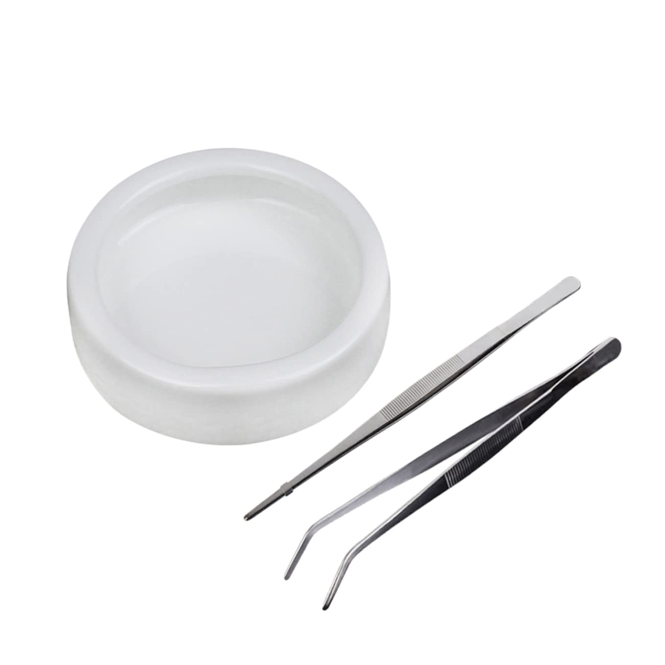 ifundom 3pcs Reptile Food Feeder Bowl Stainless Steel Tweezers for Tortoise Lizard Snake Includes Food Dish Curved Tweezer Durable Feeding Supplies