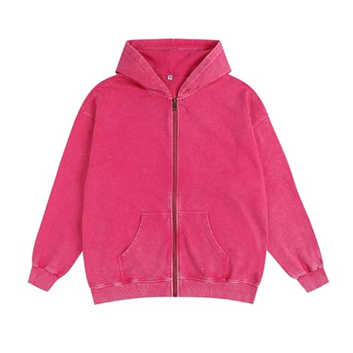 Ymosrh Men's Sweatshirts Hoodies, Long Sleeve Zip Up Hooded Sweatshirt Distressed Pullover with Pockets, S-2XL