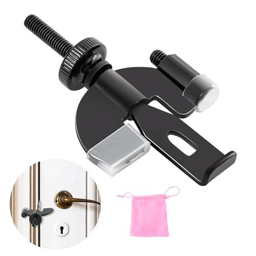 PAJWITHL Portable Door Lock - Suitable for Travel Hotels, Homes,College Apartments with Increase Security, Adjustable, Easy to Install (Black)