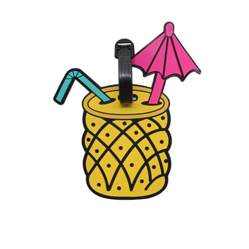 Cute Silicone Luggage Tag Funny Fruit Travel Bag Tags (Pineapple Juice)