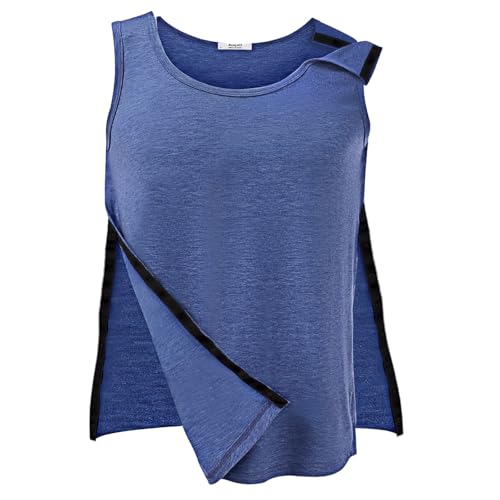 Dokeno Chemises de Récupération Après Une Chirurgie de l'Épaule, Chemises Chirurgicales Unisexes, Débardeurs Post Shuolder pour la Récupération, pour Homme et Femme (L)