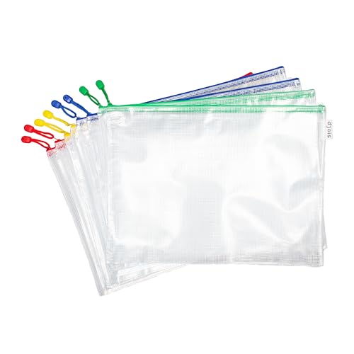 Lot de 8 pochettes de rangement zipper A3 Djois 509039 en PVC