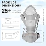 Baby Carrier with Baby Hip Seat Carrier, Ergonomic Toddler Carriers Backpack with Night Reflector Strip, Adjustable Front and Back Carry for Newborn 0-45 Months up to 55 lbs, Baby Gifts - Image 6