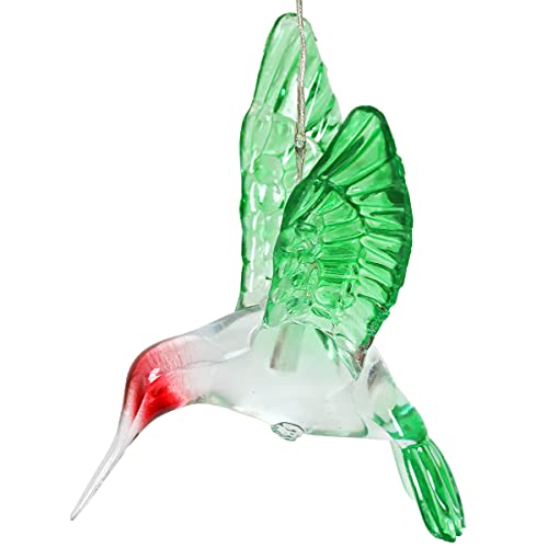 Exhart Solar Hummingbird Wind Chimes – Solar Chimes W/Hummingbird Charm – Flower Wind Chime Weather-Resistant Acrylic & Metal Wind Chimes – Uv Treated Hanging Wind Chimes, 7” L X 7” W X 25” H #TOP5