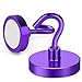 MIKEDE Magnetic Hooks,170LB Heavy Duty Magnets with Hook for Fridge, Strong Magnet Neodymium Industrial Hooks Hanging, Hanger Toolbox, Cruise(Purple, 10 Pack)