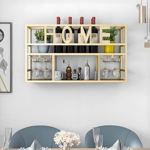 Étagère à vin murale industrielle pour libérer de l'espace de bar