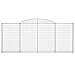 vidaXL 25 Piece Gabion Basket Set 118.1 x 11.8 x 47.2/55.1 in Galvanized Iron | Outdoor Use Ideal For Retaining Walls And Garden Decor Industrial Style Smooth Finish Baskets Wall Cage Stone Metal Long